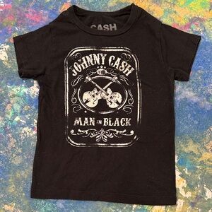 Johnny Cash Kids Black Graphic Tee